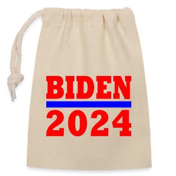 Joe biden 2024 - Closable cotton gift bag (14x20cm) - nature - Front