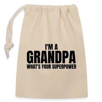 Je suis un grand-père - citations de grand-père drôles - Sac cadeau en coton avec cordon (14 x 20 cm) - nature - Devant