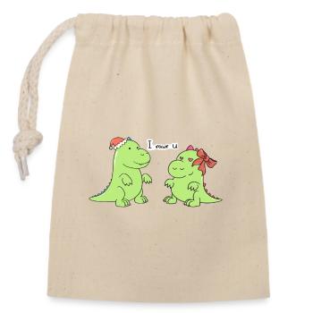 petits dinosaures - je rawr et - Sac cadeau en coton avec cordon (14 x 20 cm) - nature - Devant