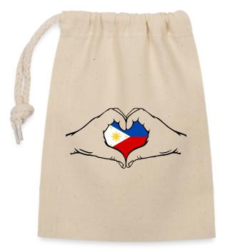Philippines Flag Heart Shape - Closable cotton gift bag (14x20cm) - nature - Front