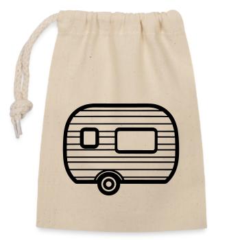 Small caravan - Closable cotton gift bag (14x20cm) - nature - Front