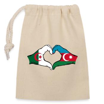 Algérie AzerbaïdjanForme de coeur avec les mains - Sac cadeau en coton avec cordon (14 x 20 cm) - nature - Devant