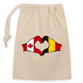 Forme de coeur Canada Belgique avec les mains - Sac cadeau en coton avec cordon (14 x 20 cm) - nature - Devant