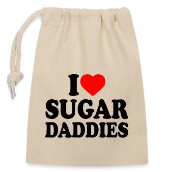 i love sugar daddies - Closable cotton gift bag (14x20cm) - nature - Front