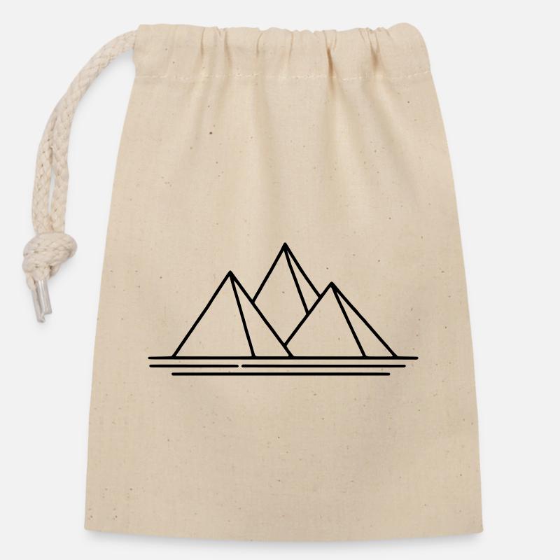 Pyramiden - Verschließbarer Geschenkbeutel aus Baumwolle (14x20cm) - Natur