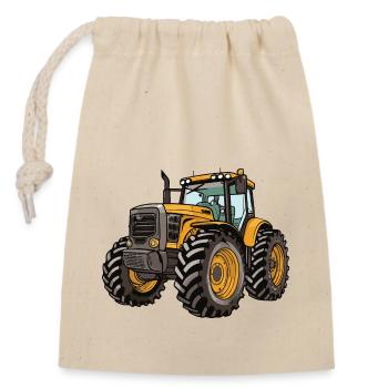 Traktor Symbol Farmer - Verschließbarer Geschenkbeutel aus Baumwolle (14x20cm) - Natur - Vorne