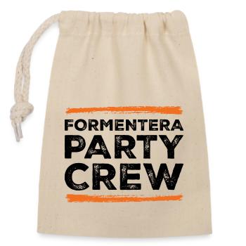 Formentera Party Crew - Closable cotton gift bag (14x20cm) - nature - Front