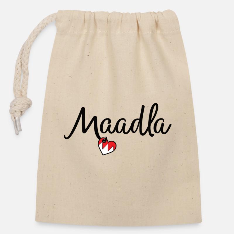 Maadla - Verschließbarer Geschenkbeutel aus Baumwolle (14x20cm) - Natur