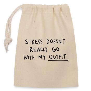 Trend Handwriting Statement Design - Closable cotton gift bag (14x20cm) - nature - Front
