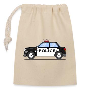 Police Schwarz und Weiß - Verschließbarer Geschenkbeutel aus Baumwolle (14x20cm) - Natur - Vorne
