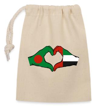 Bangladesch Vereinigte Arabische Emirate Herz - Verschließbarer Geschenkbeutel aus Baumwolle (14x20cm) - Natur - Vorne