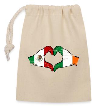 Mexique Drapeau Irlande mains forme de cœur utilisé - Sac cadeau en coton avec cordon (14 x 20 cm) - nature - Devant