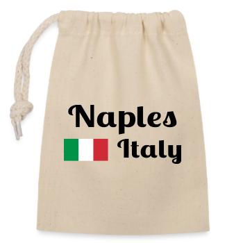 Neapel Italia - Stilvolle Drucke - Verschließbarer Geschenkbeutel aus Baumwolle (14x20cm) - Natur - Vorne