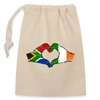 Afrique du Sud Drapeau Irlande mains forme de cœur utilisé - Sac cadeau en coton avec cordon (14 x 20 cm) - nature - Devant