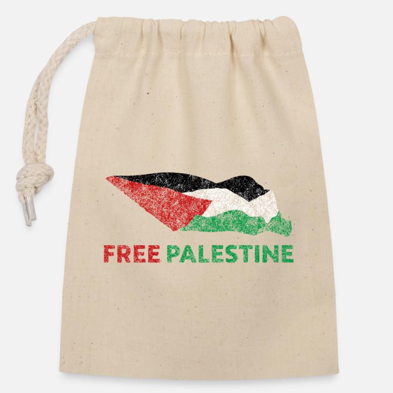 Free Palestine - Closable cotton gift bag (14x20cm) - nature