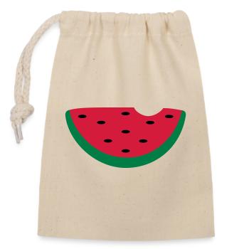 melon - Closable cotton gift bag (14x20cm) - nature - Front
