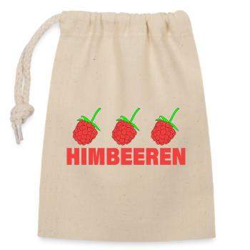 RASPBERRIES - Closable cotton gift bag (14x20cm) - nature - Front