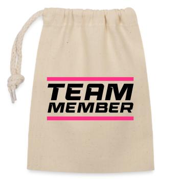Team Member - Closable cotton gift bag (14x20cm) - nature - Front
