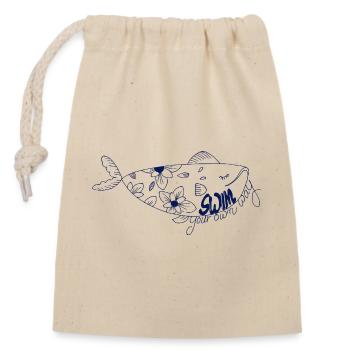 Swim Your Own Way - Closable cotton gift bag (14x20cm) - nature - Front