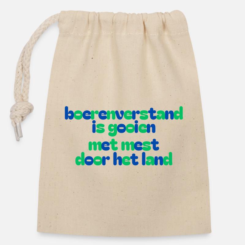 Bunte Landwirtschaftsslogan - Verschließbarer Geschenkbeutel aus Baumwolle (14x20cm) - Natur