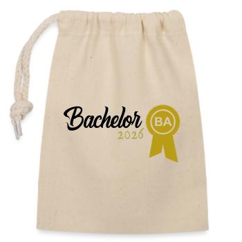 Bachelor 2026 Abschluss Promotion Sponsion - Verschließbarer Geschenkbeutel aus Baumwolle (14x20cm) - Natur - Vorne