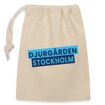 Djurgården Stockholm Text Block - Closable cotton gift bag (14x20cm) - nature - Front