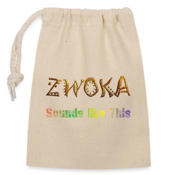 ZWOKA Goldtextur Glyphs - Verschließbarer Geschenkbeutel aus Baumwolle (14x20cm) - Natur - Vorne