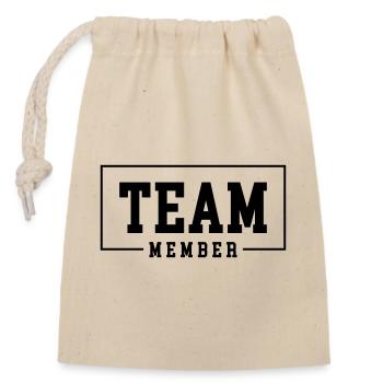 Team Member - Closable cotton gift bag (14x20cm) - nature - Front