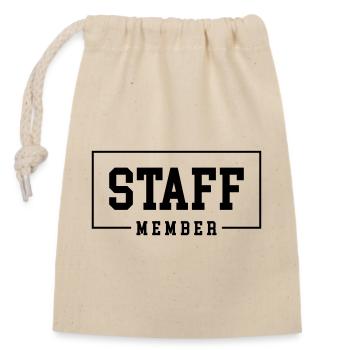 Membre du personnel - Sac cadeau en coton avec cordon (14 x 20 cm) - nature - Devant