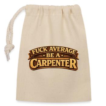 Charpentier fier – savoir-faire avec cœur - Sac cadeau en coton avec cordon (14 x 20 cm) - nature - Devant