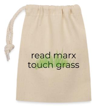 Lisez Marx, touchez l’herbe - Sac cadeau en coton avec cordon (14 x 20 cm) - nature - Devant