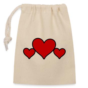 Coeurs Symbole Amour - Sac cadeau en coton avec cordon (14 x 20 cm) - nature - Devant