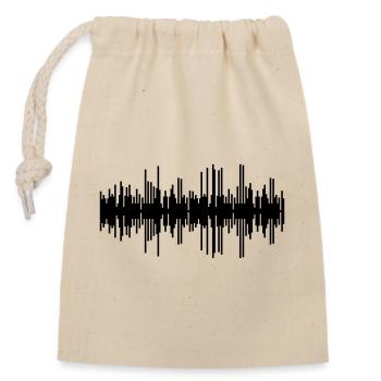Audio track - Closable cotton gift bag (14x20cm) - nature - Front