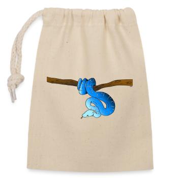 Blue Snake - Closable cotton gift bag (14x20cm) - nature - Front