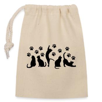 Black Cats Squad – Esthétique minimale - Sac cadeau en coton avec cordon (14 x 20 cm) - nature - Devant