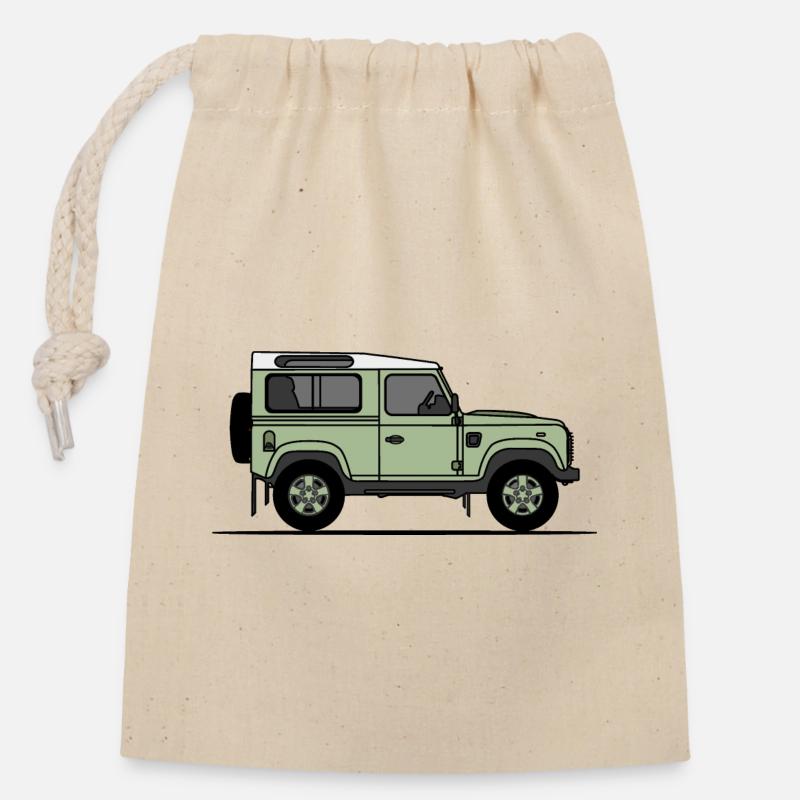 Defender 90 - Closable cotton gift bag (14x20cm) - nature