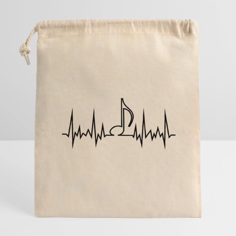 wave_note Sac cadeau en coton avec cordon (14 x 20 cm)
