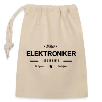 Bester Elektroniker - Verschließbarer Geschenkbeutel aus Baumwolle (14x20cm) - Natur - Vorne