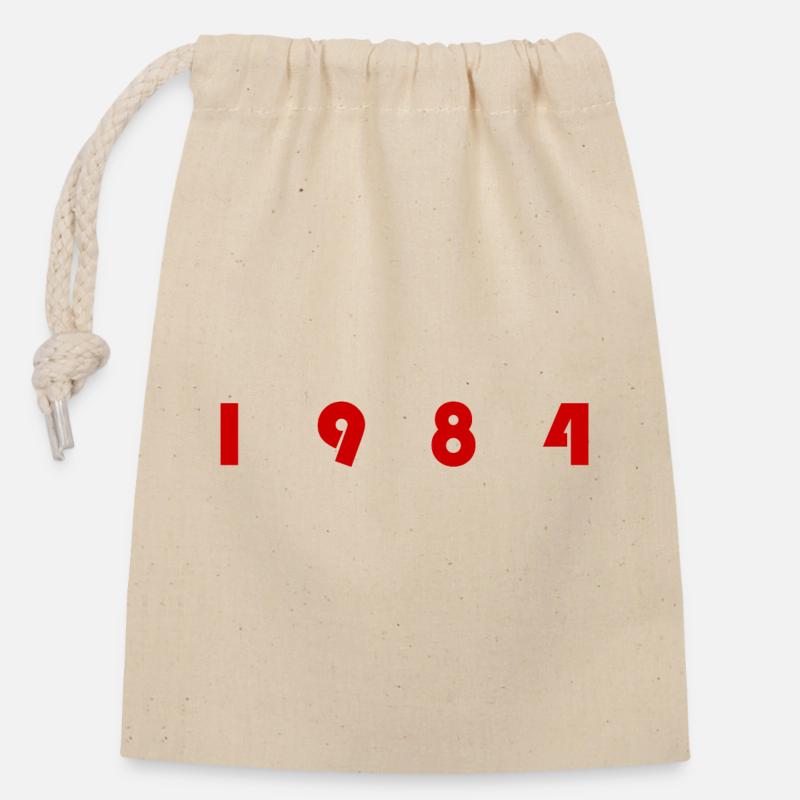 1984 - Closable cotton gift bag (14x20cm) - nature