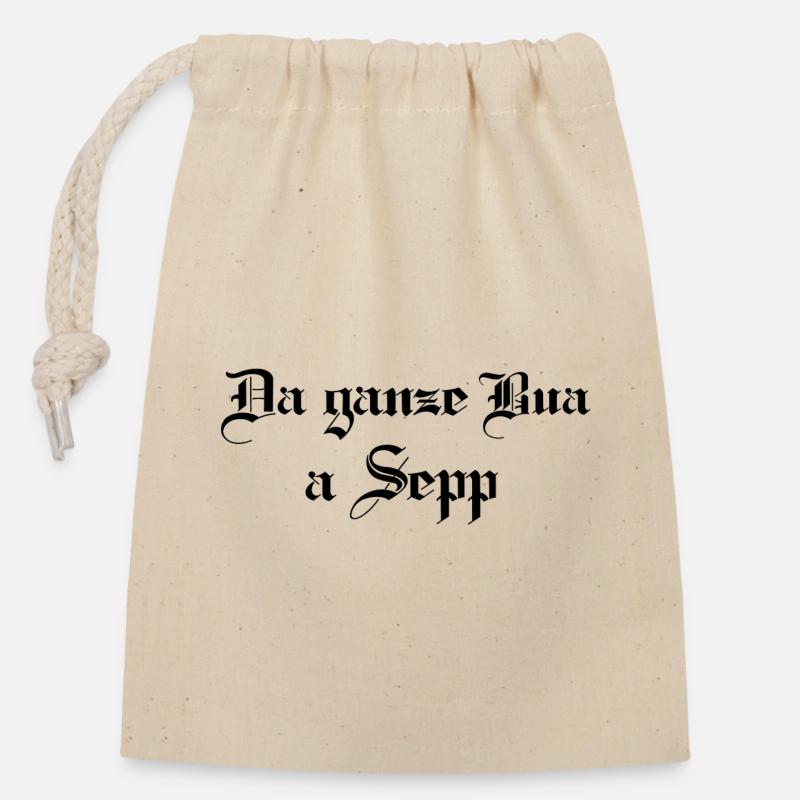 Da ganze Bua a Sepp - Verschließbarer Geschenkbeutel aus Baumwolle (14x20cm) - Natur