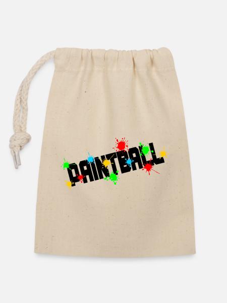 Paintball-Logo - Verschließbarer Geschenkbeutel aus Baumwolle (14x20cm) - Natur