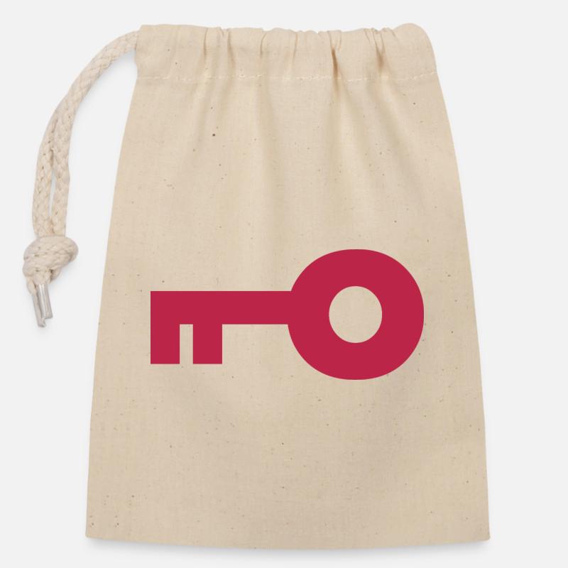 Key - Closable cotton gift bag (14x20cm) - nature