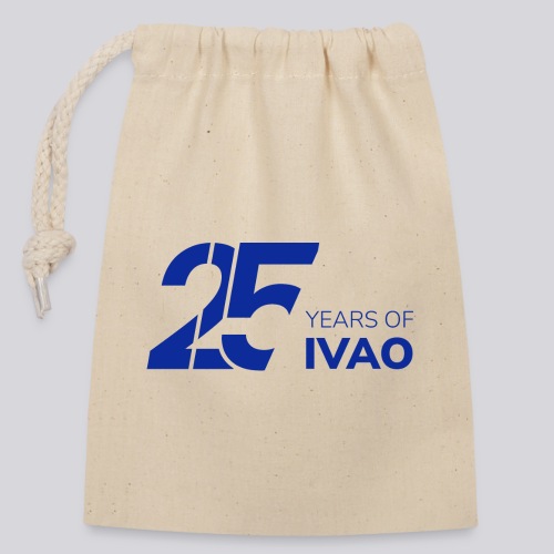 IVAO 25e anniversaire Blanc - Sac cadeau en coton avec cordon (14 x 20 cm)