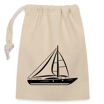 Boot - Verschließbarer Geschenkbeutel aus Baumwolle (14x20cm) - Natur - Vorne