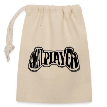 great player - Closable cotton gift bag (14x20cm) - nature - Front