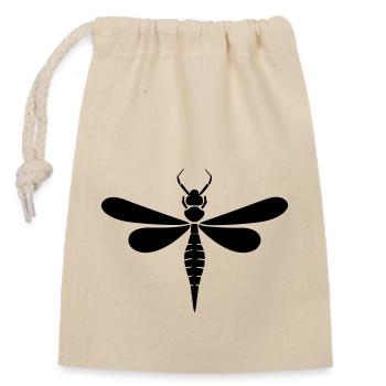 Libelle - Verschließbarer Geschenkbeutel aus Baumwolle (14x20cm) - Natur - Vorne