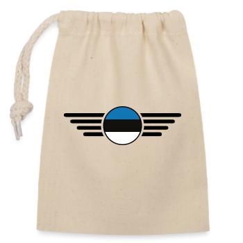 Estonie Style Design T-shirt - Sac cadeau en coton avec cordon (14 x 20 cm) - nature - Devant