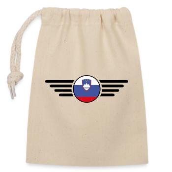 Slovénie Style Design T-shirt - Sac cadeau en coton avec cordon (14 x 20 cm) - nature - Devant