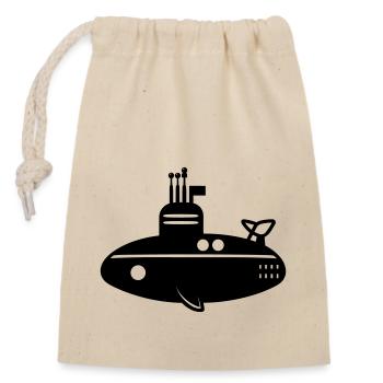bateau Sous-marin - Sac cadeau en coton avec cordon (14 x 20 cm) - nature - Devant
