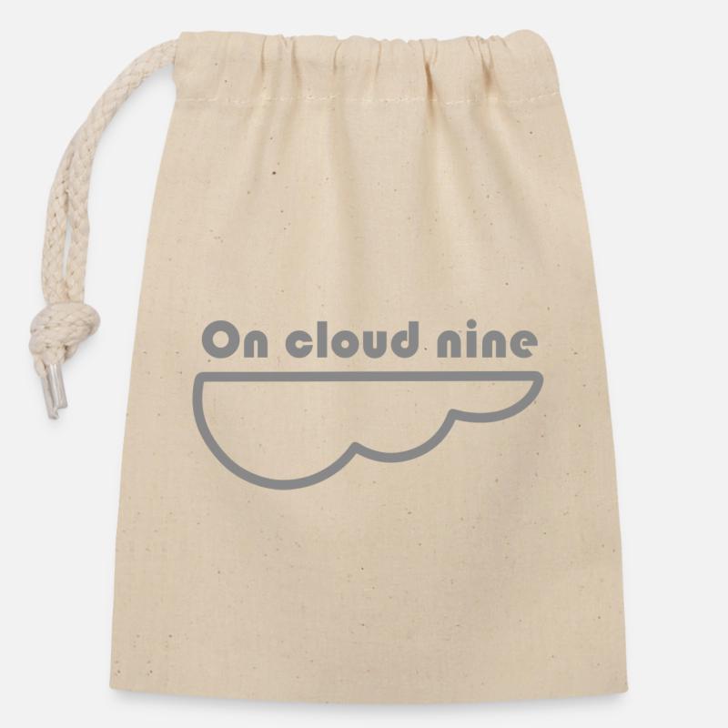 Feel good - On cloud nine - Closable cotton gift bag (14x20cm) - nature